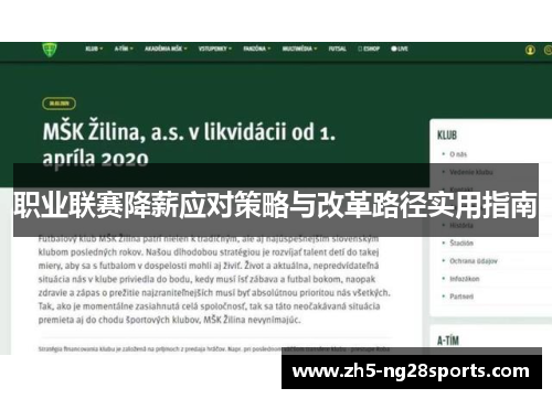 职业联赛降薪应对策略与改革路径实用指南